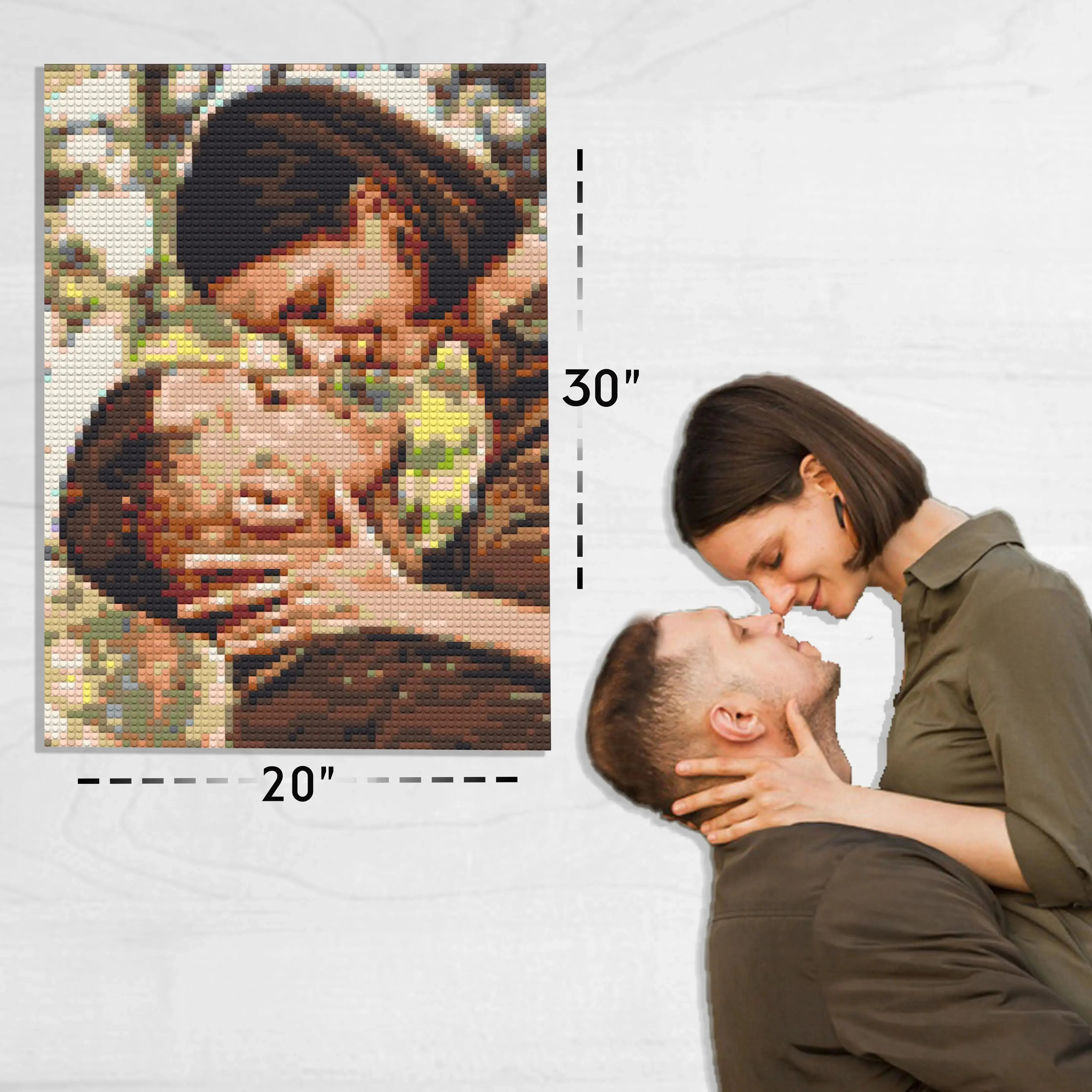Custom Bricked Mosaic Portrait 20x30" - Memobrick