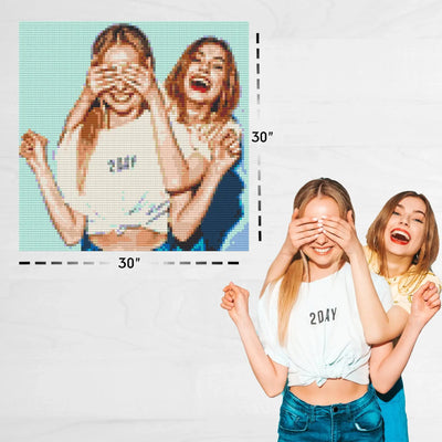 Custom Bricked Mosaic Portrait 30x30" - Memobrick