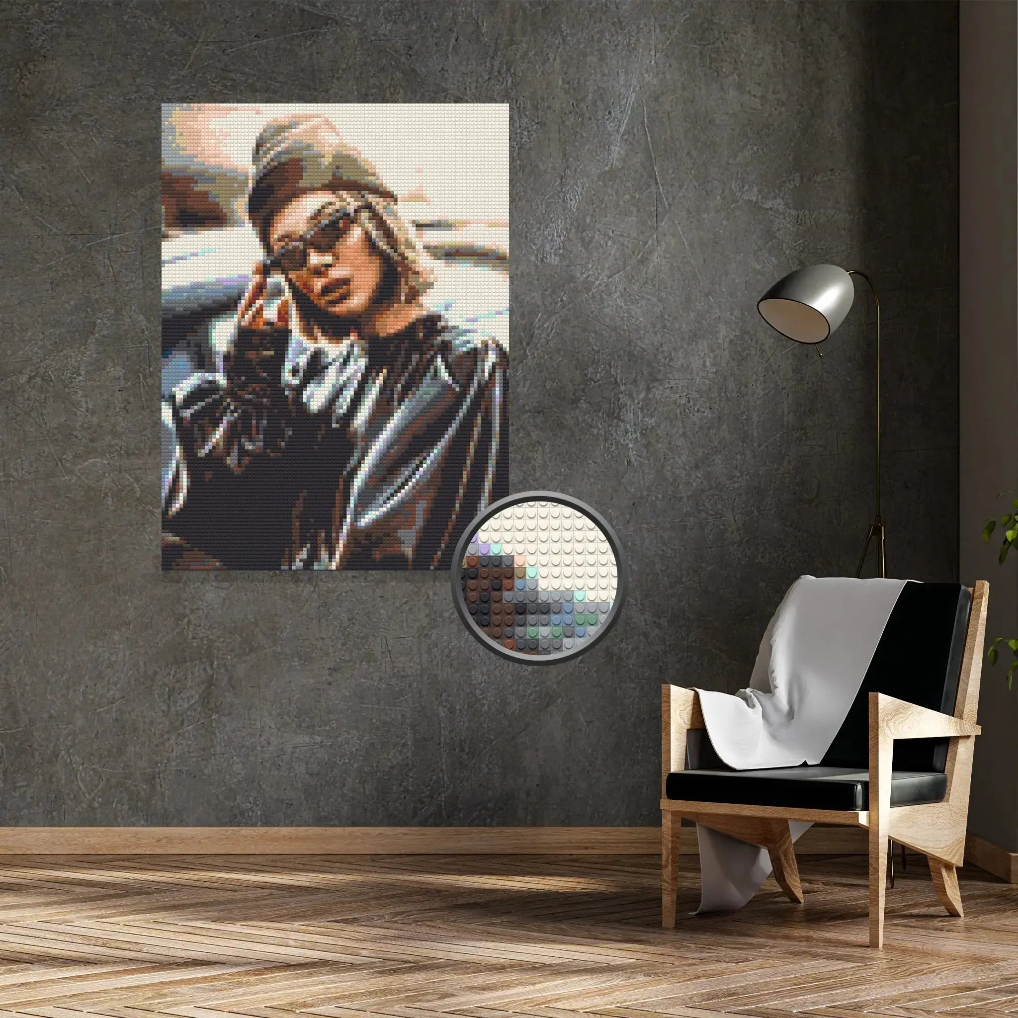 Custom Bricked Mosaic Portrait 30x40" - Memobrick