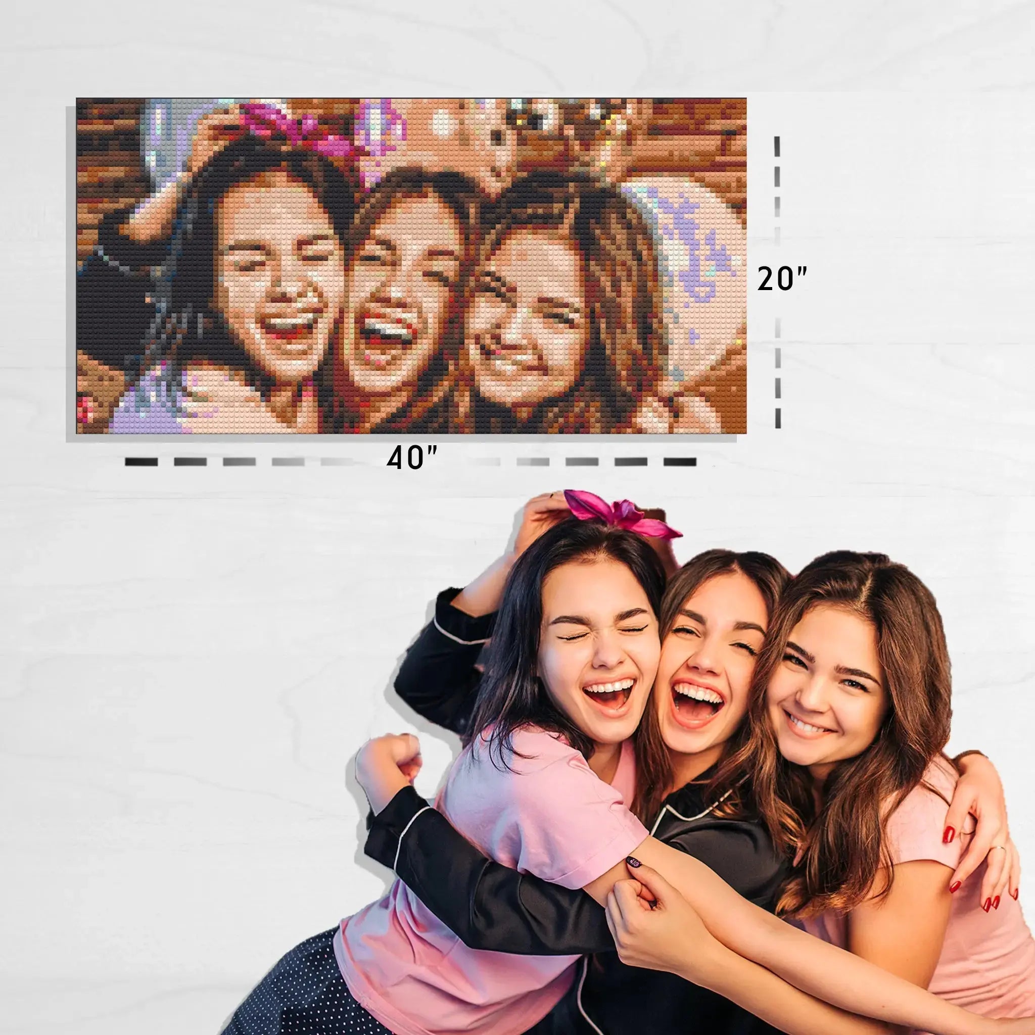 Custom Bricked Mosaic Portrait 40x20" - Memobrick