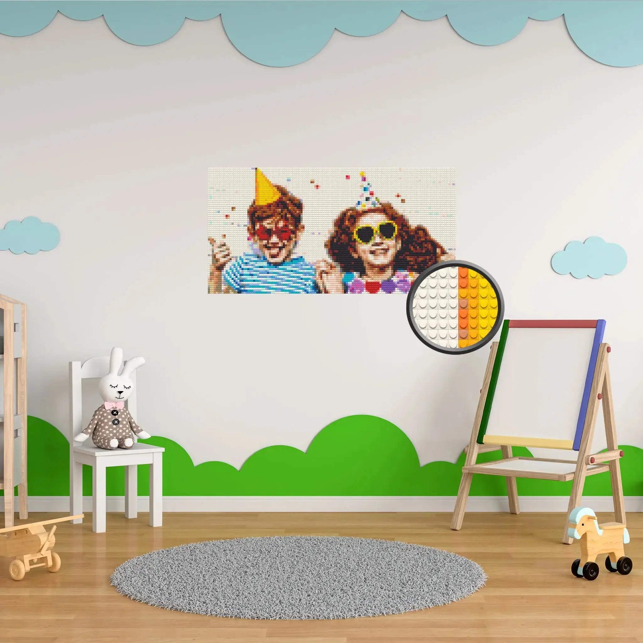 Custom Bricked Mosaic Portrait 40x20" - Memobrick