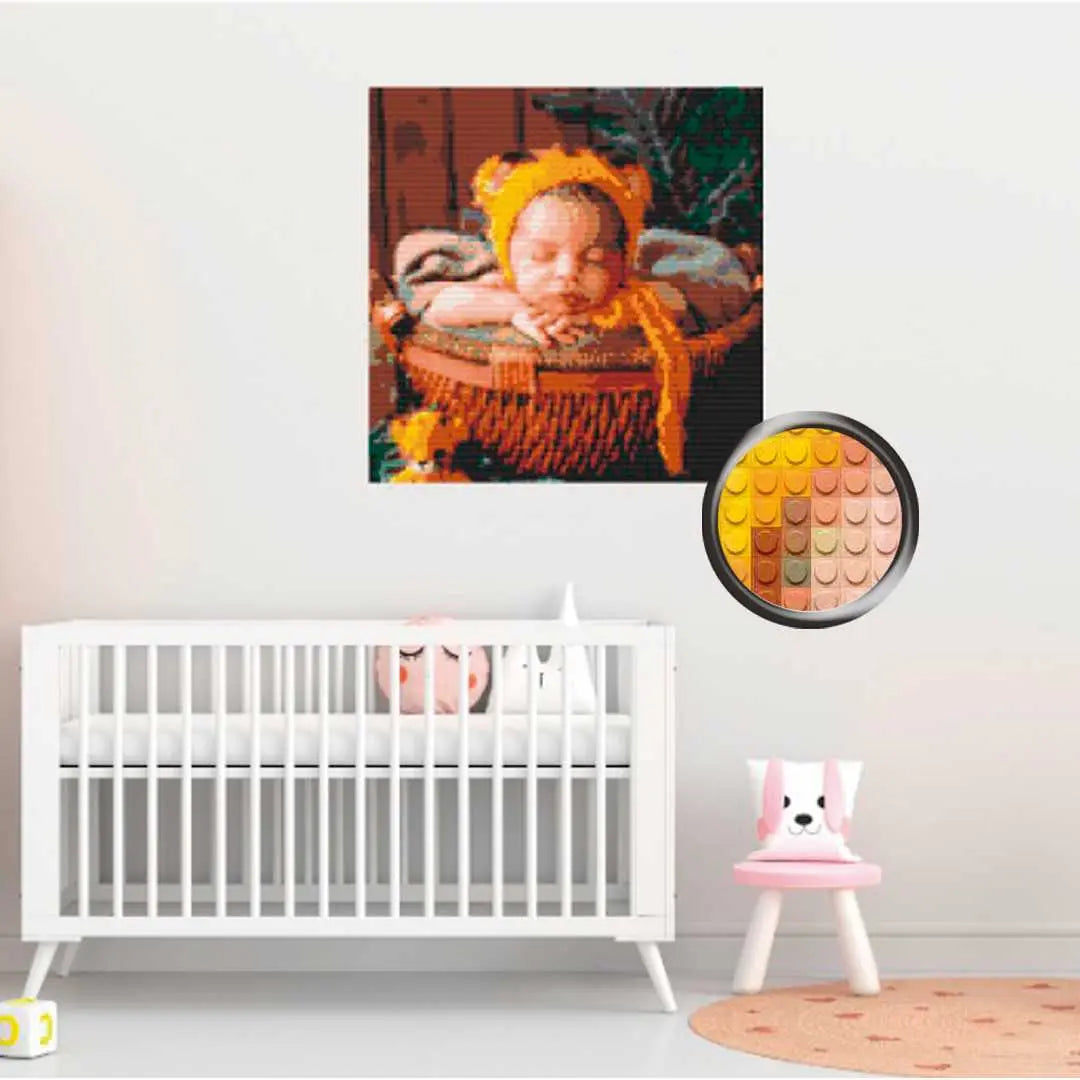 Custom Bricked Mosaic Portrait 40x40" - Memobrick