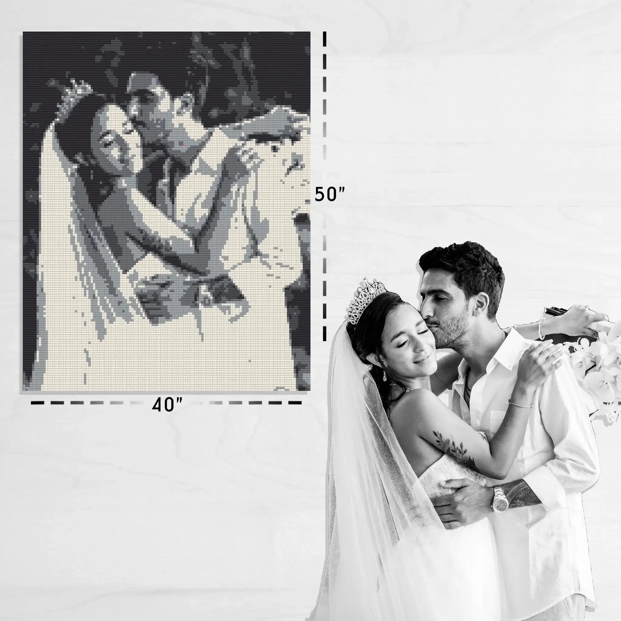 Custom Bricked Mosaic Portrait 40x50" - Memobrick