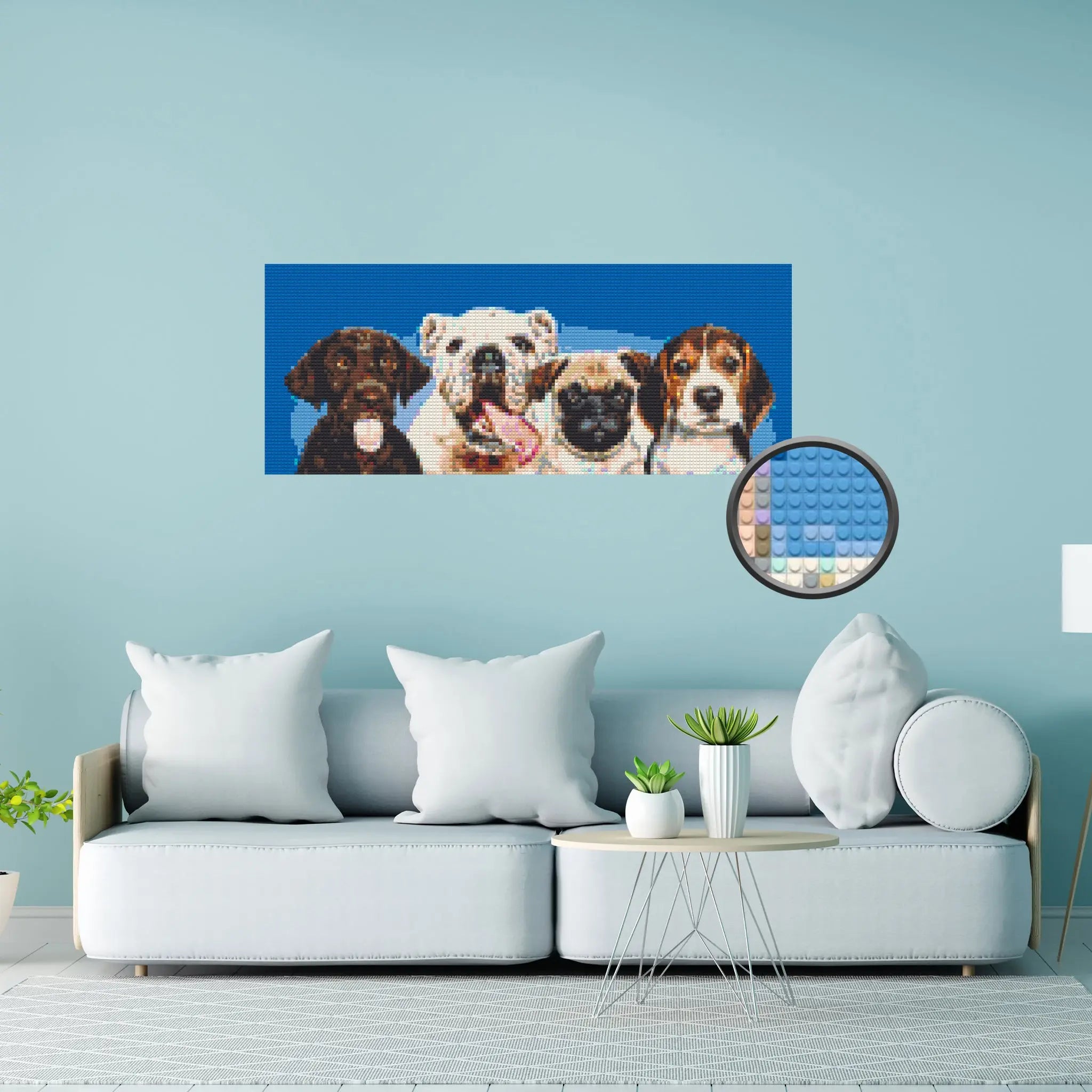 Custom Bricked Mosaic Portrait 50x20" - Memobrick