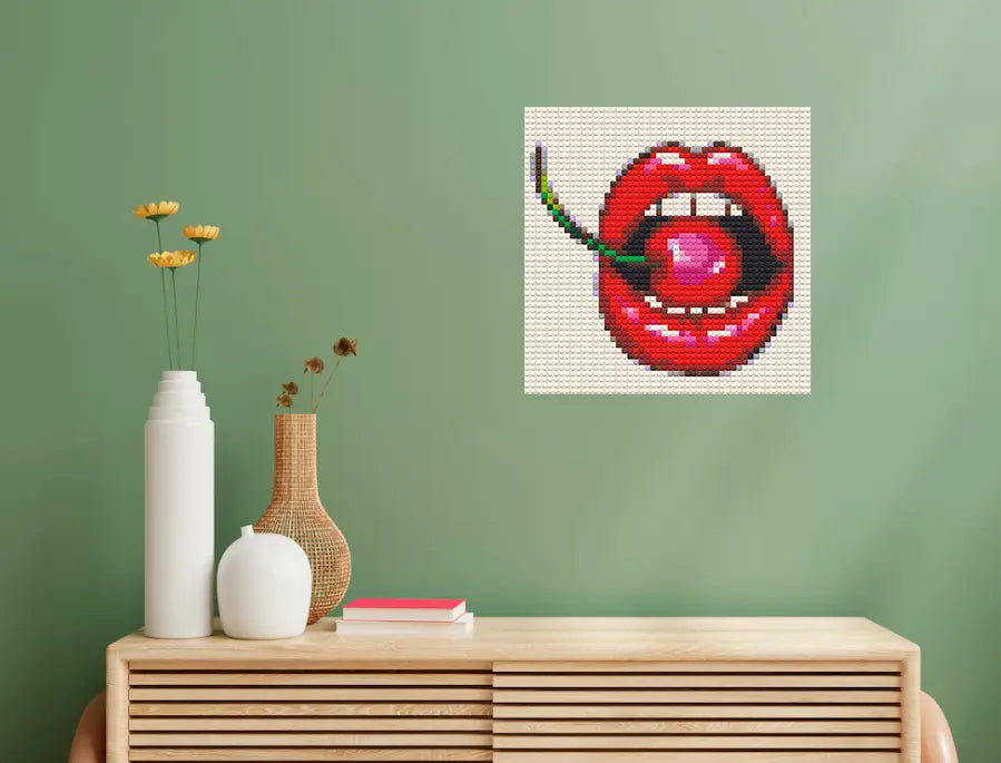 Bricked Mosaic 16x16" Lips - Memobrick