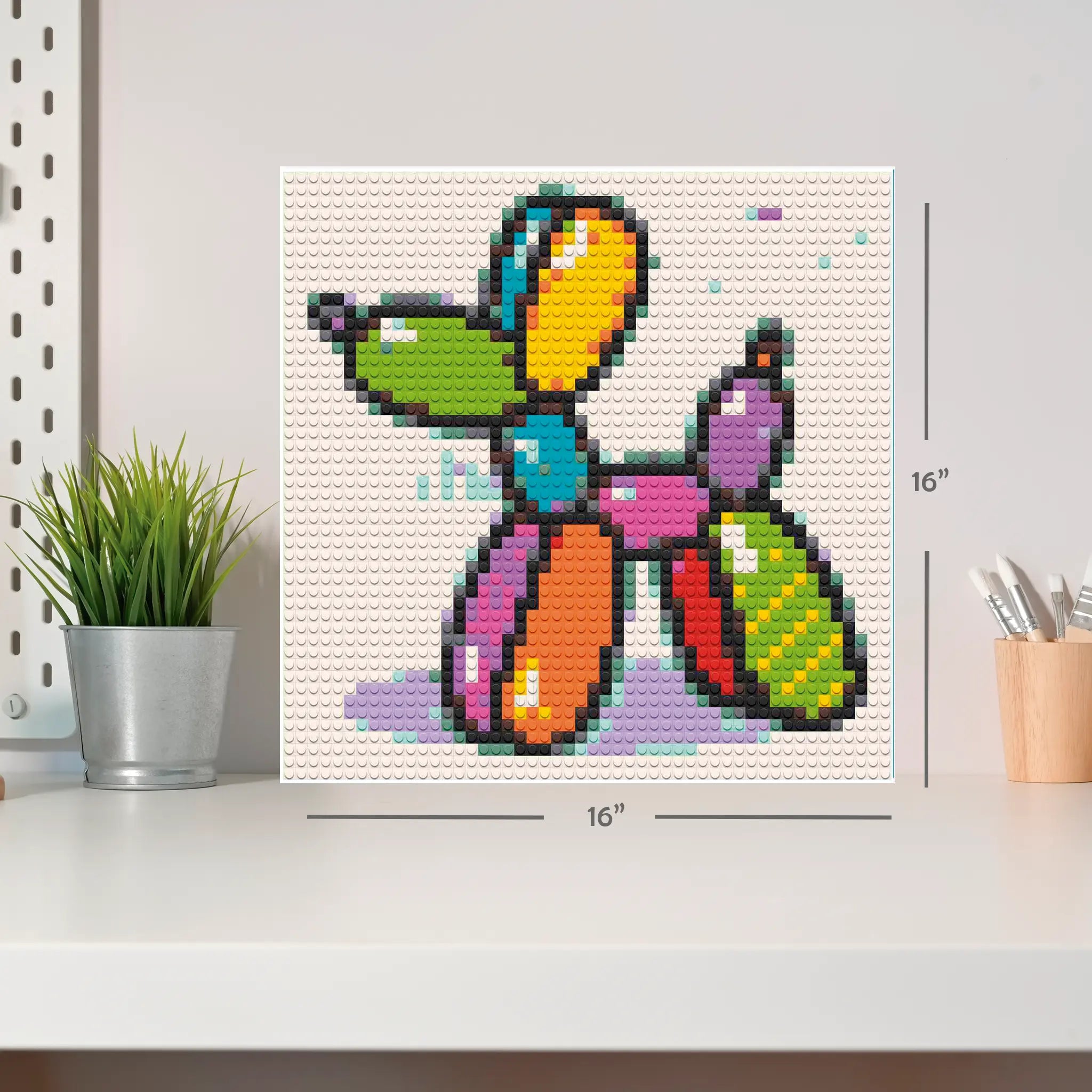Bricked Mosaic 16x16" WOOF BUBBLE DOG - Memobrick